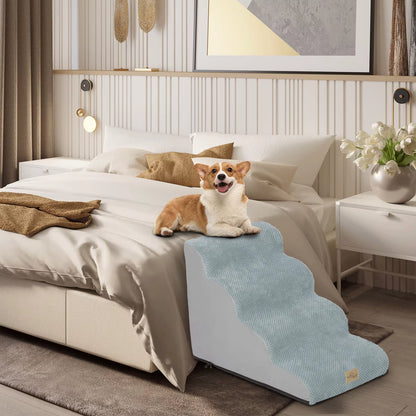 PetEase Stairs – Removable Cover Pet Training Stairs with 3, 4, 5 Steps for Beds, Sofas, Cats, and Dogs